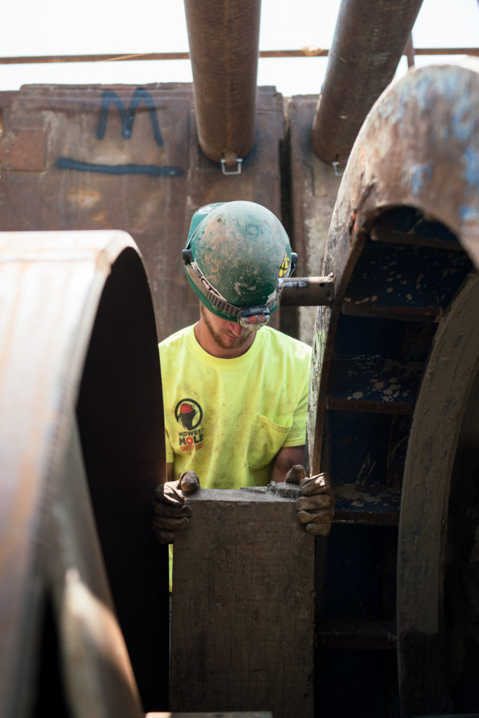 Midwest Mole employee working on site